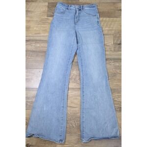 EXPRESS Jeans Women's Light Wash 6R Curvy High Rise Flare Stretch Denim